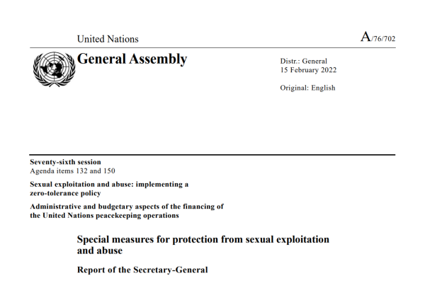 Introductory for the special measures for protection from sexual exploitation and abuse